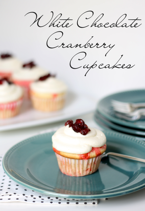 White Chocolate-Cranberry Poke Cupcakes