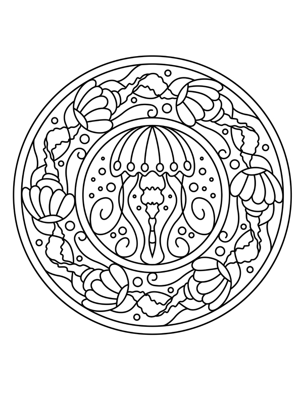 Download Adult Coloring Pages - set of free ocean inspired printables