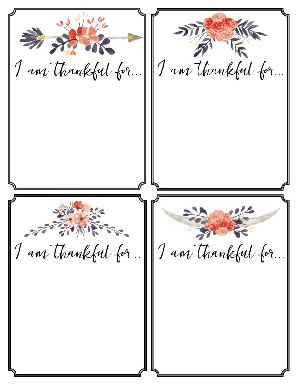Free Printable Thanksgiving Thankful Cards