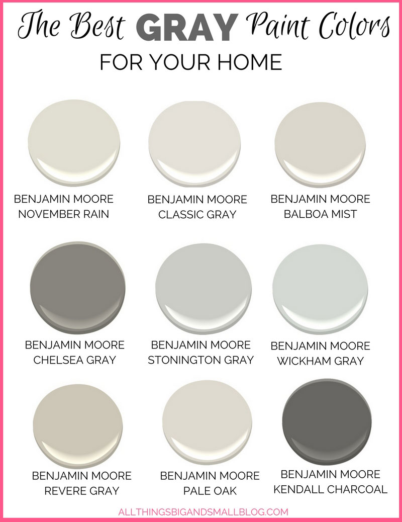 Gray Paint Colors for Your Home - (Best Benjamin Moore ...